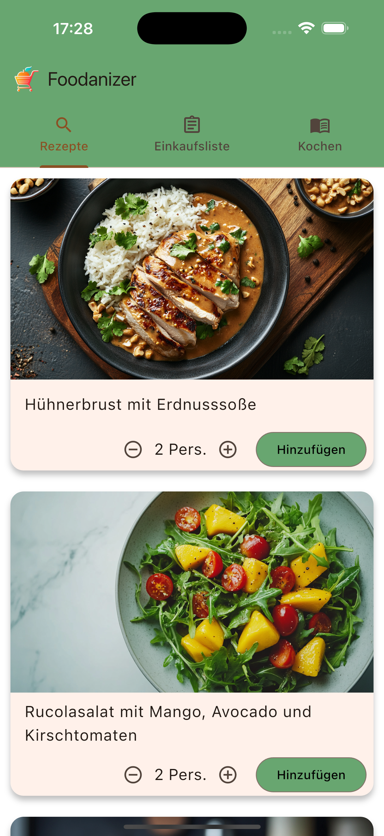 Screenshot 1 – Wochenplan