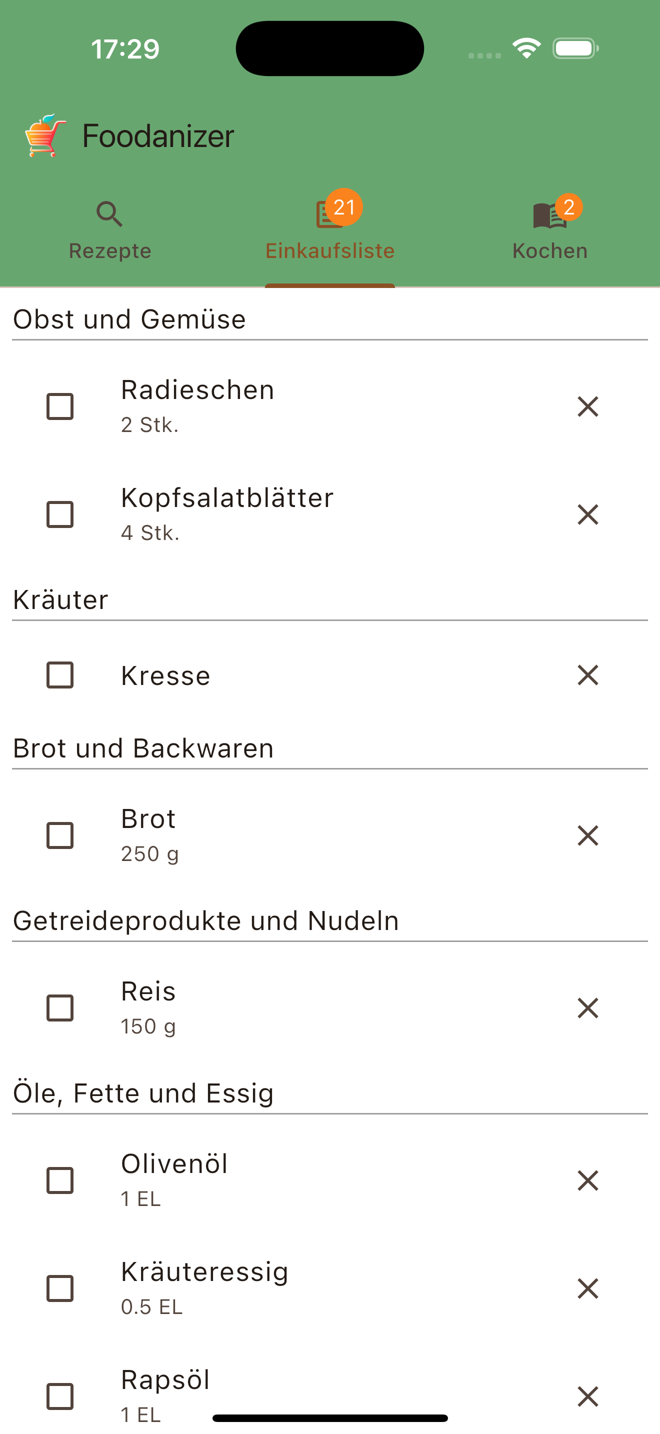 Screenshot 2 – Tagesansicht